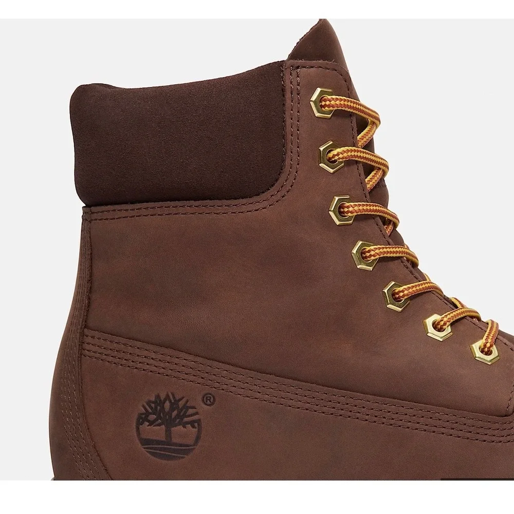 Timberland Mens 6 Inch Premium Waterproof Boot Dark Brown Nubuck Leather Sz 10.5
